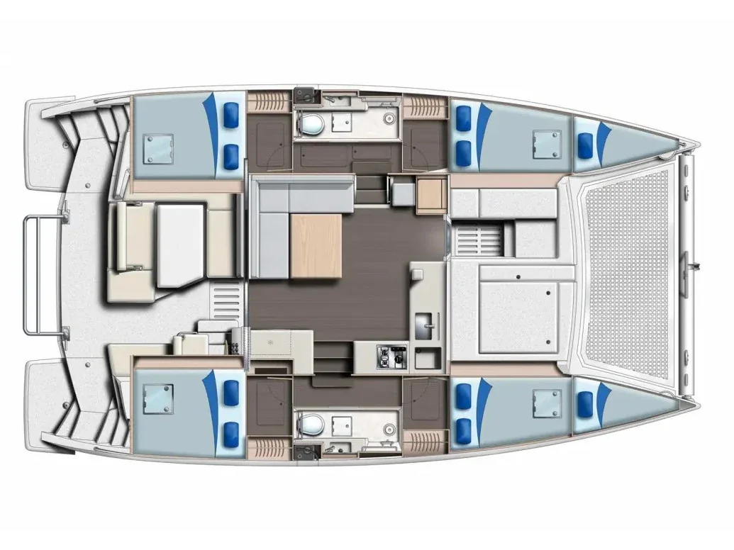 Grundriss der Yacht ROBERTSON AND CAINE Sunsail 404 - Leopard 40