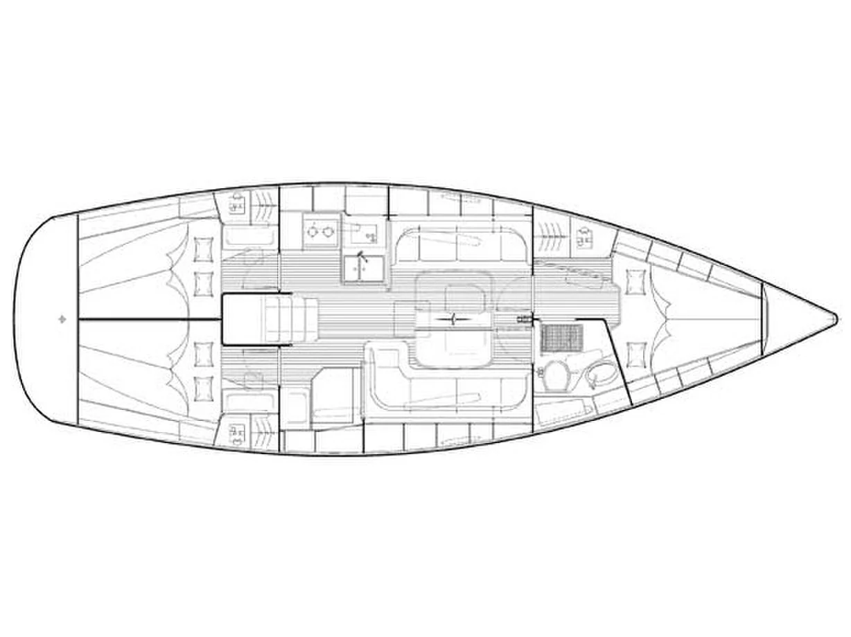 Grundriss der Yacht BAVARIA 38 Cruiser - Marge