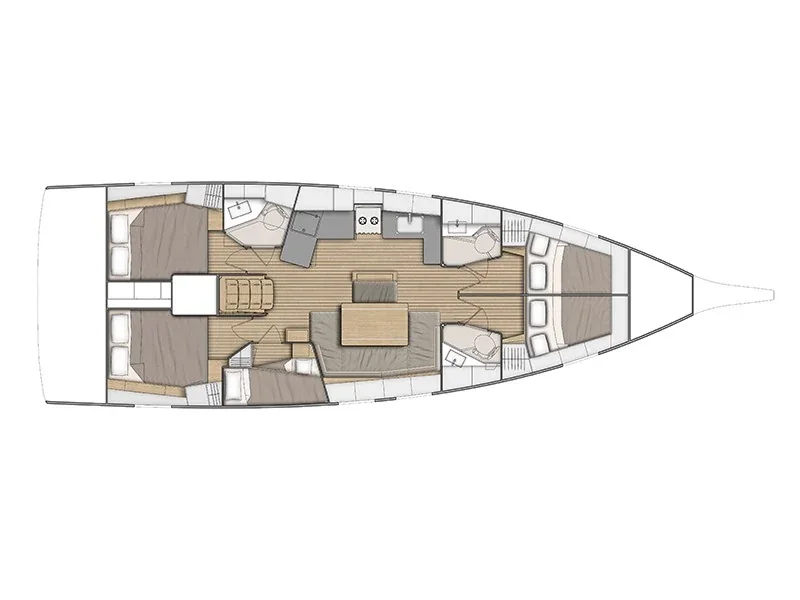 Grundriss der Yacht BENETEAU Oceanis 46.1 - Levitan