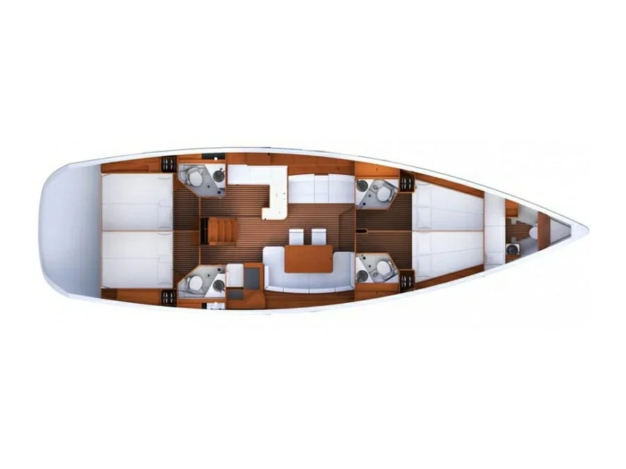 Grundriss der Yacht JEANNEAU 53 - Makemo
