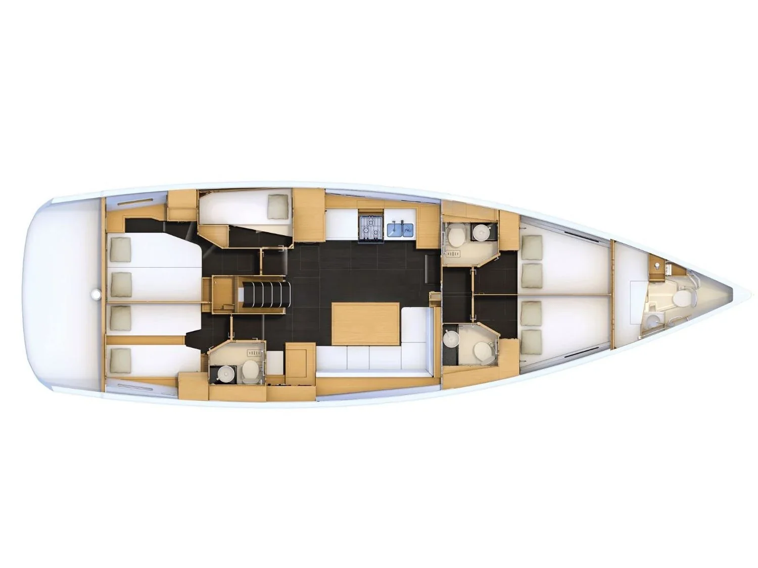 Grundriss der Yacht JEANNEAU 54 - Our Lady