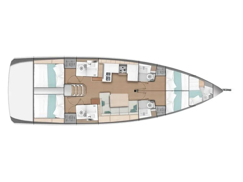 Grundriss der Yacht JEANNEAU Sun Odyssey 490 - Contigo