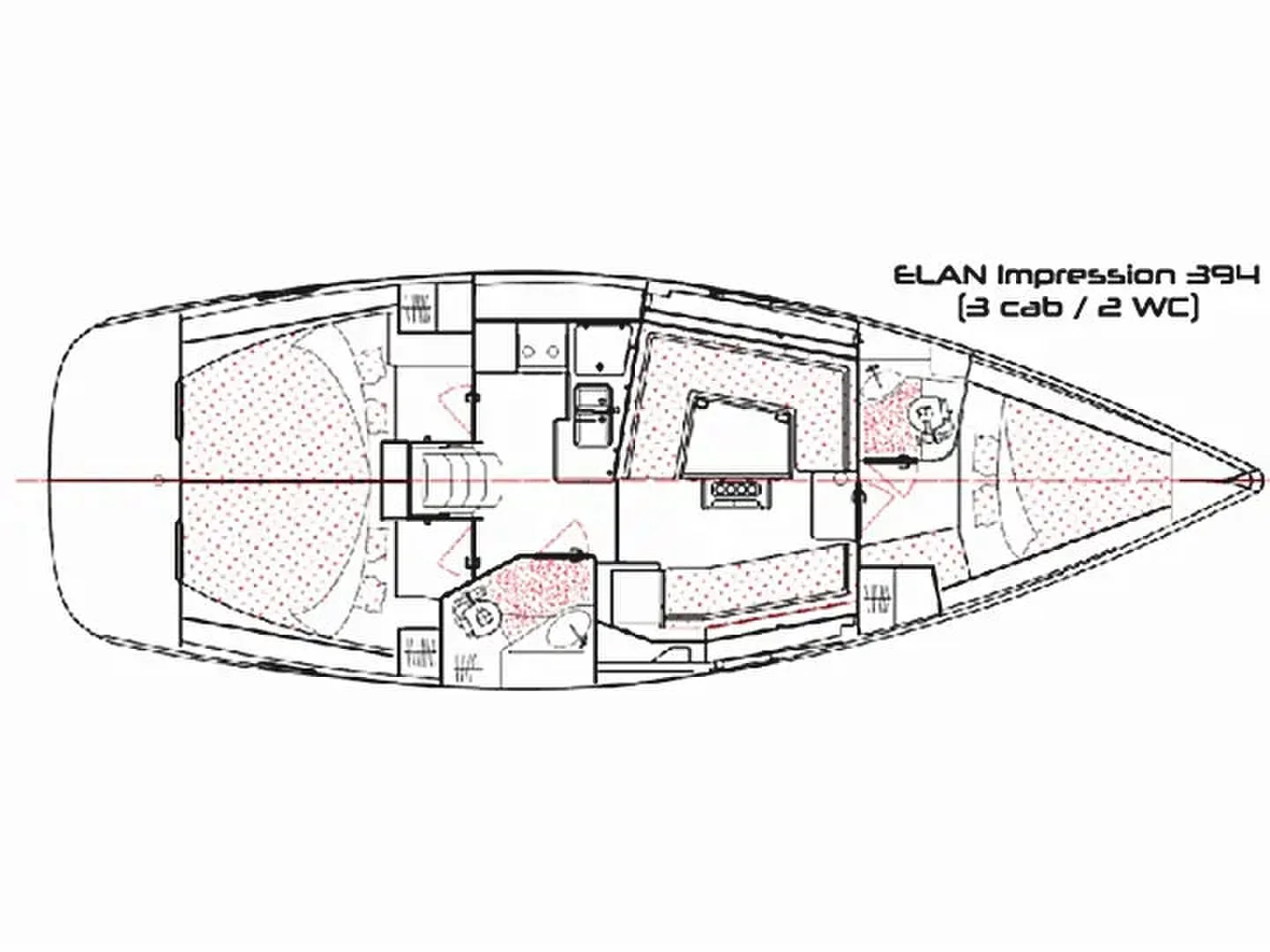 Grundriss der Yacht ELAN 394 Impression - Thalia
