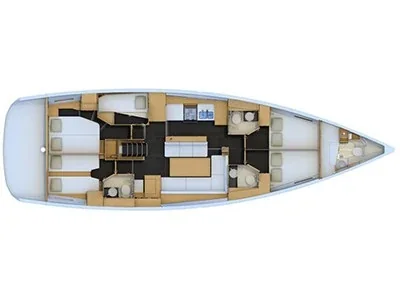 Grundriss der Yacht JEANNEAU 54 - Il Sole