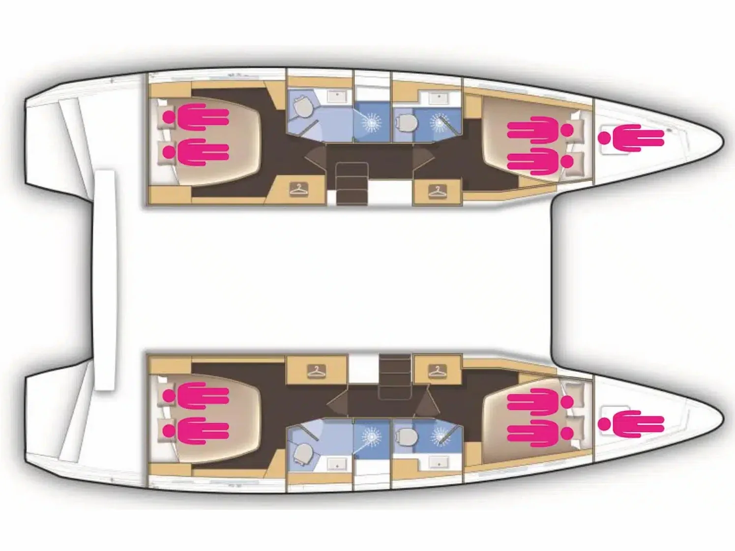 Grundriss der Yacht LAGOON 42 - Neptune