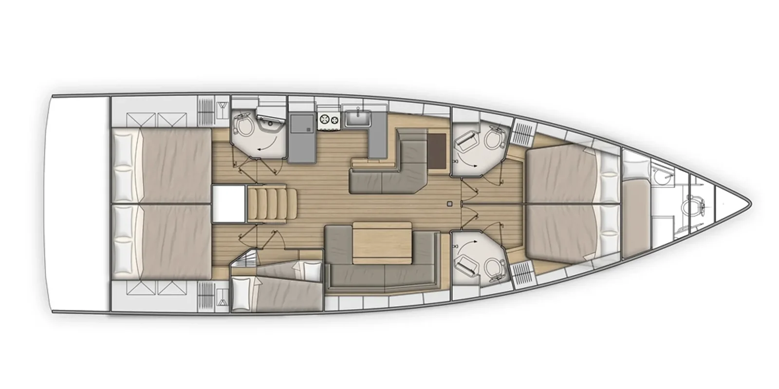 Grundriss der Yacht BENETEAU Oceanis 51.1 - Alexandros