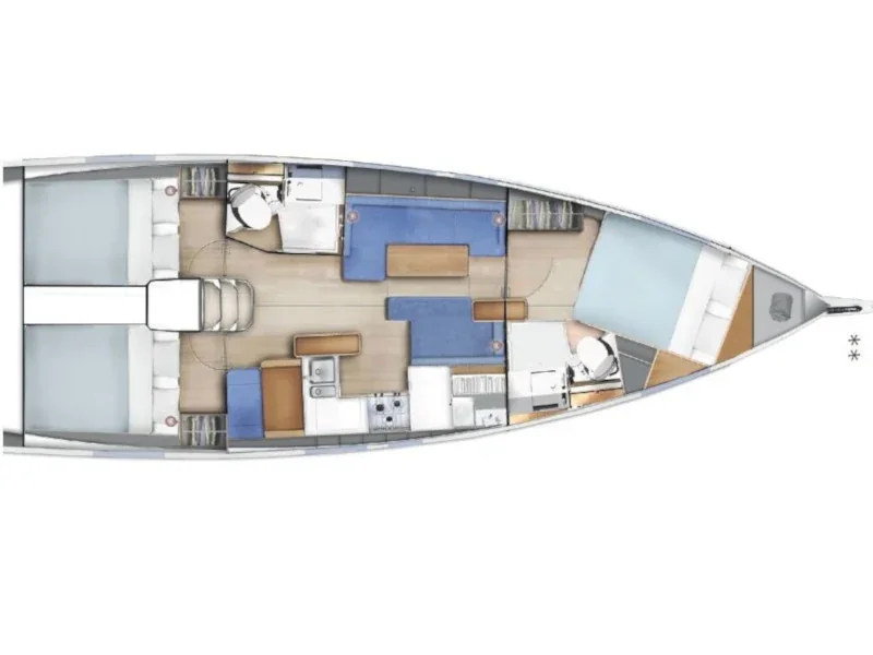 Grundriss der Yacht JEANNEAU Sun Odyssey 410 - Elcano