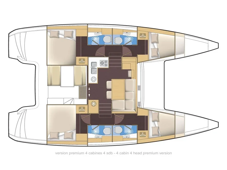 Grundriss der Yacht LAGOON 39 - Le Grand Bleu