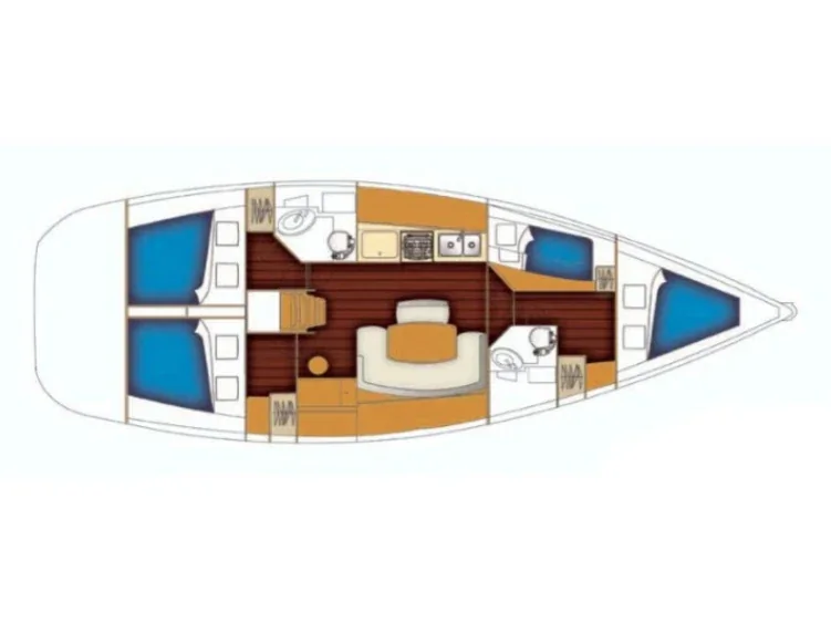 Grundriss der Yacht BENETEAU Cyclades 43.4 - Ksenya