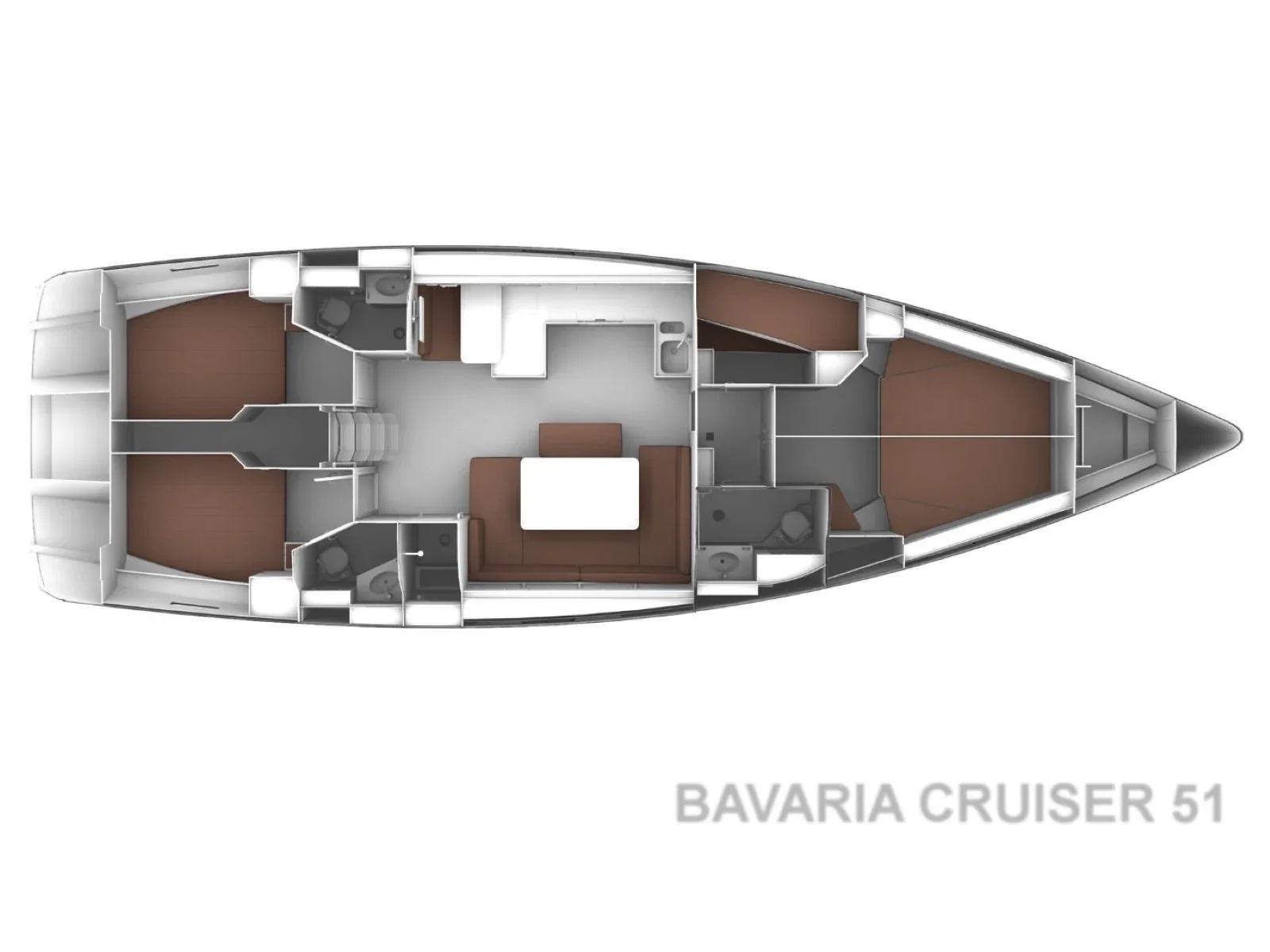 Grundriss der Yacht BAVARIA Cruiser 51 - Kondor