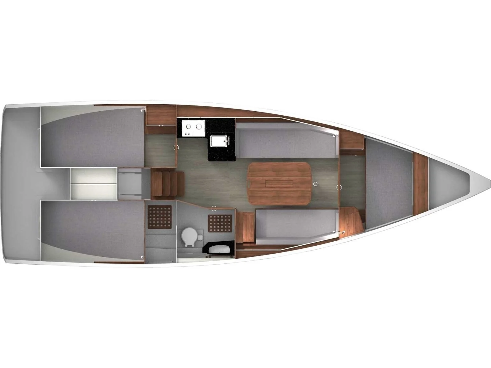 Grundriss der Yacht NORTHMAN Maxus 35 - Alas