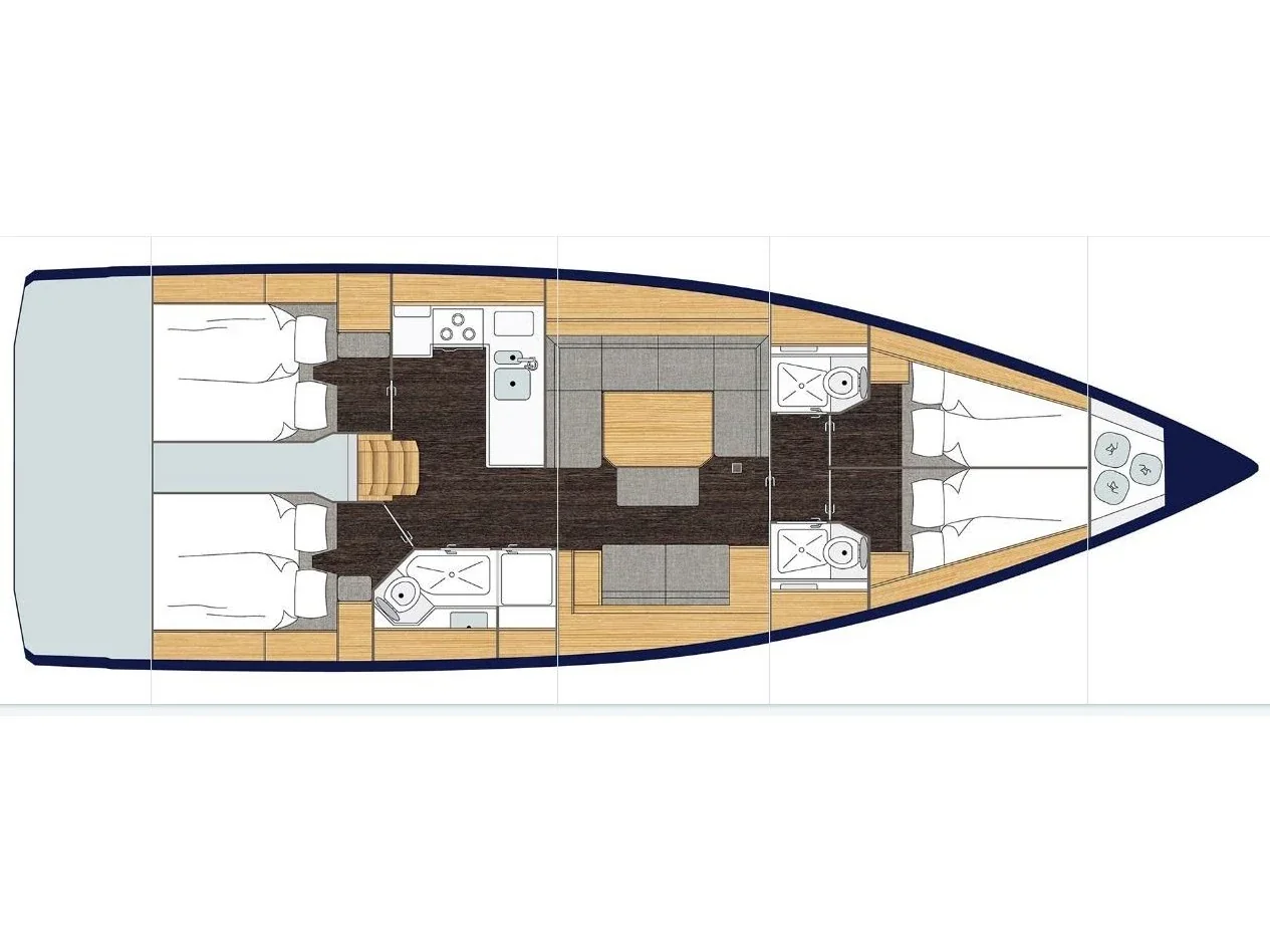Grundriss der Yacht BAVARIA C45 - Lush Life