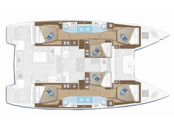 Grundriss der Yacht LAGOON 50 - Icarus
