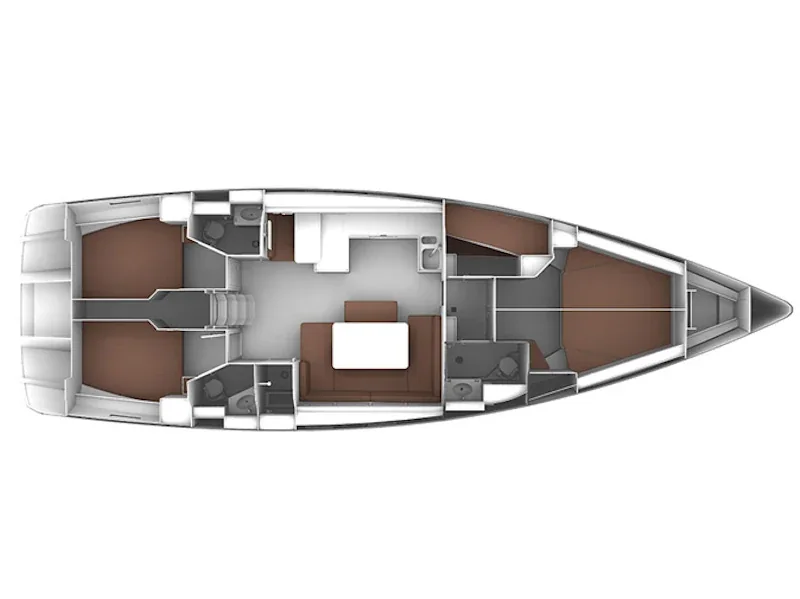Grundriss der Yacht BAVARIA Cruiser 51 - Pan di Zucchero