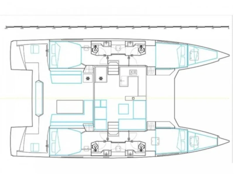 Grundriss der Yacht NAUTITECH 46 Fly - Sardinia
