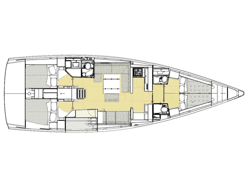 Grundriss der Yacht DUFOUR 520 Grand Large - Cala di Volpe