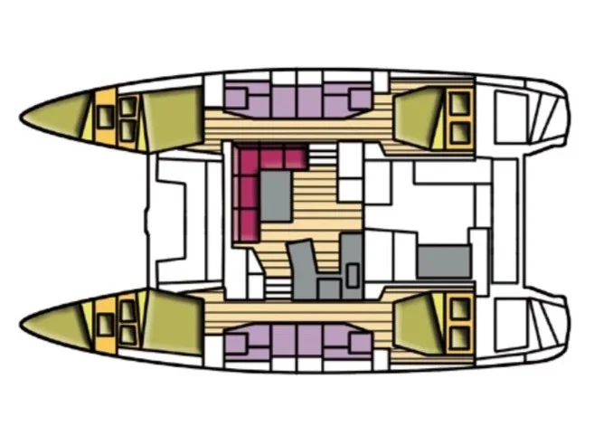 Grundriss der Yacht LAGOON 42 - Lucrezia