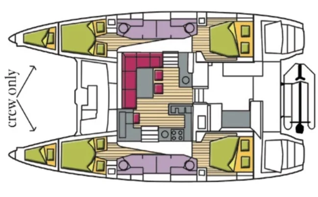 Grundriss der Yacht LAGOON 450 F - Rigel Kentaurus