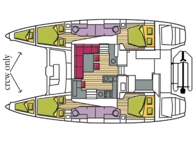 Grundriss der Yacht LAGOON 450 F - Rigel Kentaurus