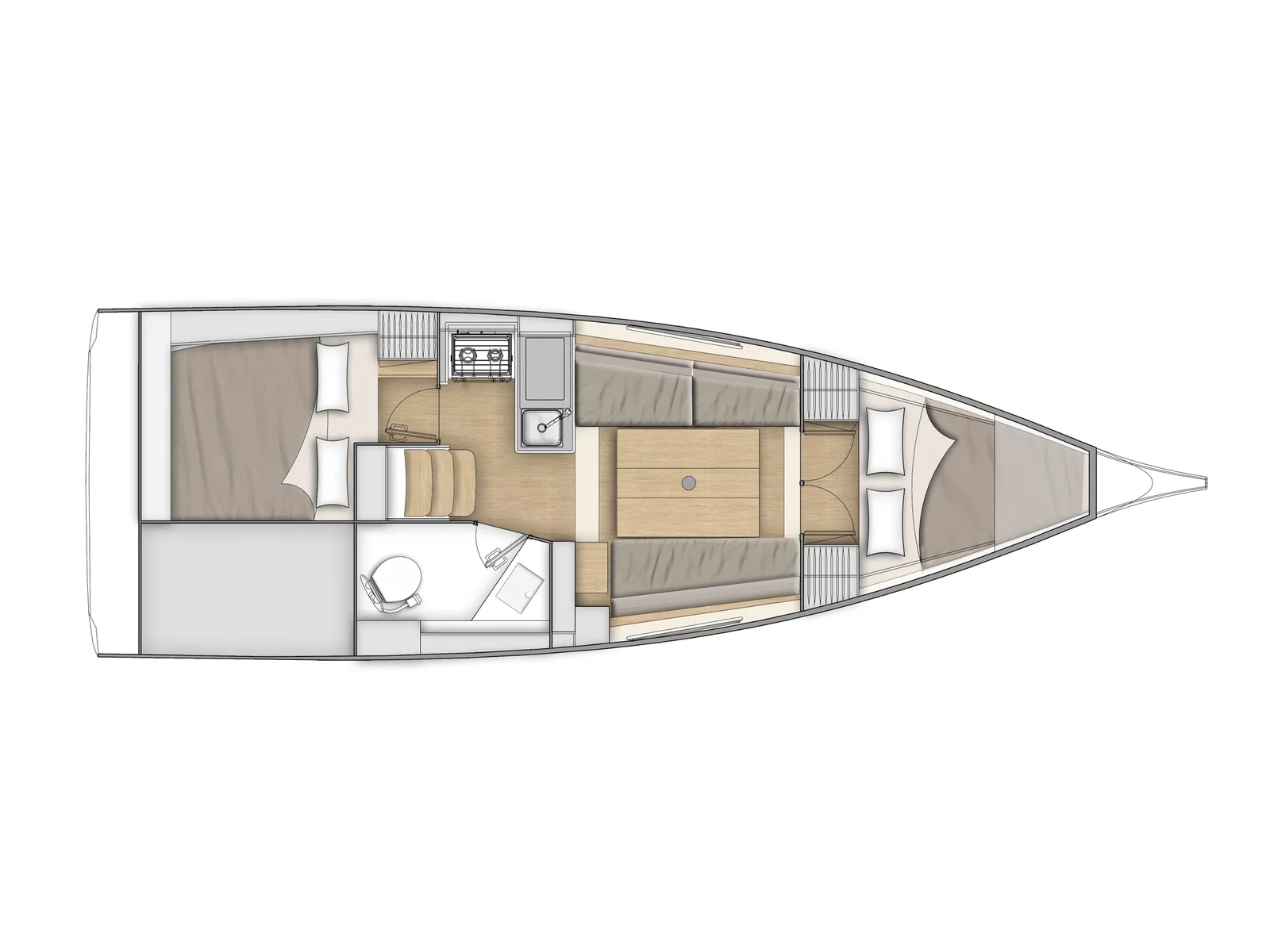 Grundriss der Yacht BENETEAU Oceanis 30.1 - Mimosa