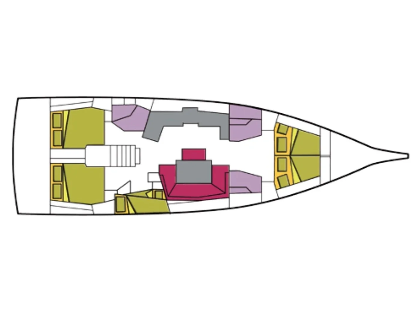 Grundriss der Yacht BENETEAU Oceanis 46.1 - Becrux