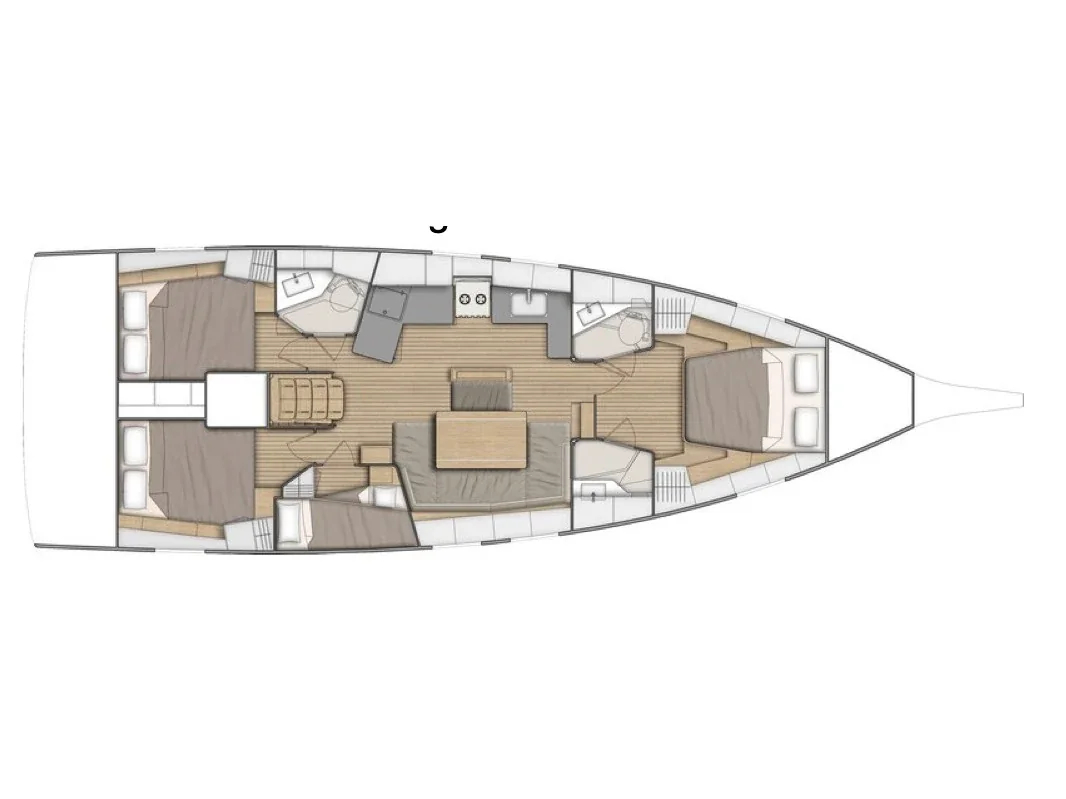 Grundriss der Yacht BENETEAU Oceanis 46.1 - Electra