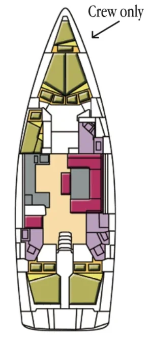 Grundriss der Yacht BENETEAU Oceanis 51.1 - Gacrux