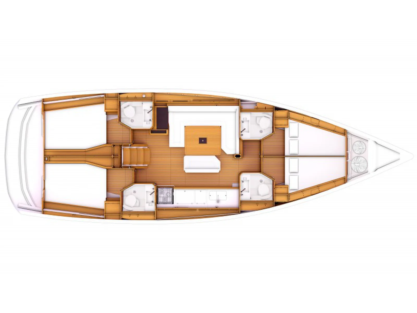 Grundriss der Yacht JEANNEAU Sun Odyssey 479 - Beluna