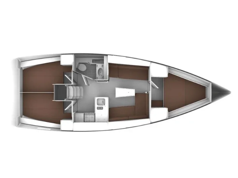Grundriss der Yacht BAVARIA Cruiser 37 - Emerald
