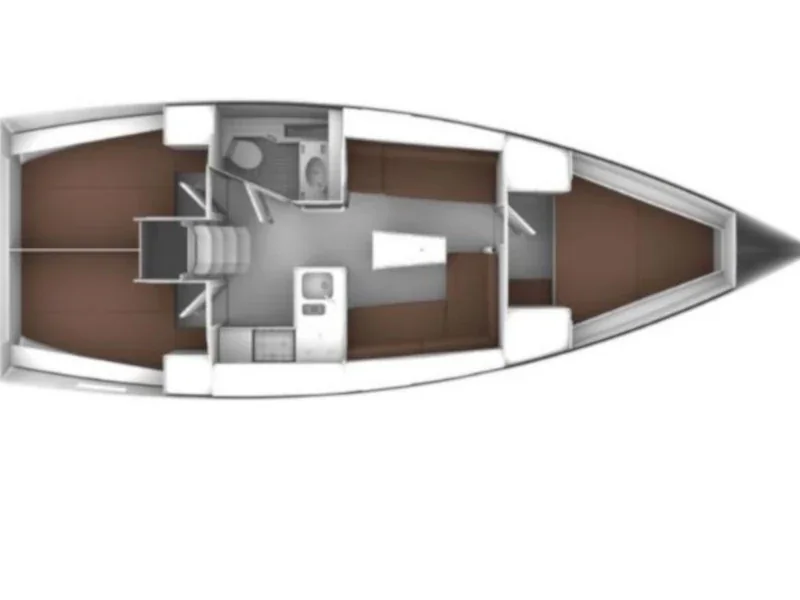 Grundriss der Yacht BAVARIA Cruiser 37 - Lahor