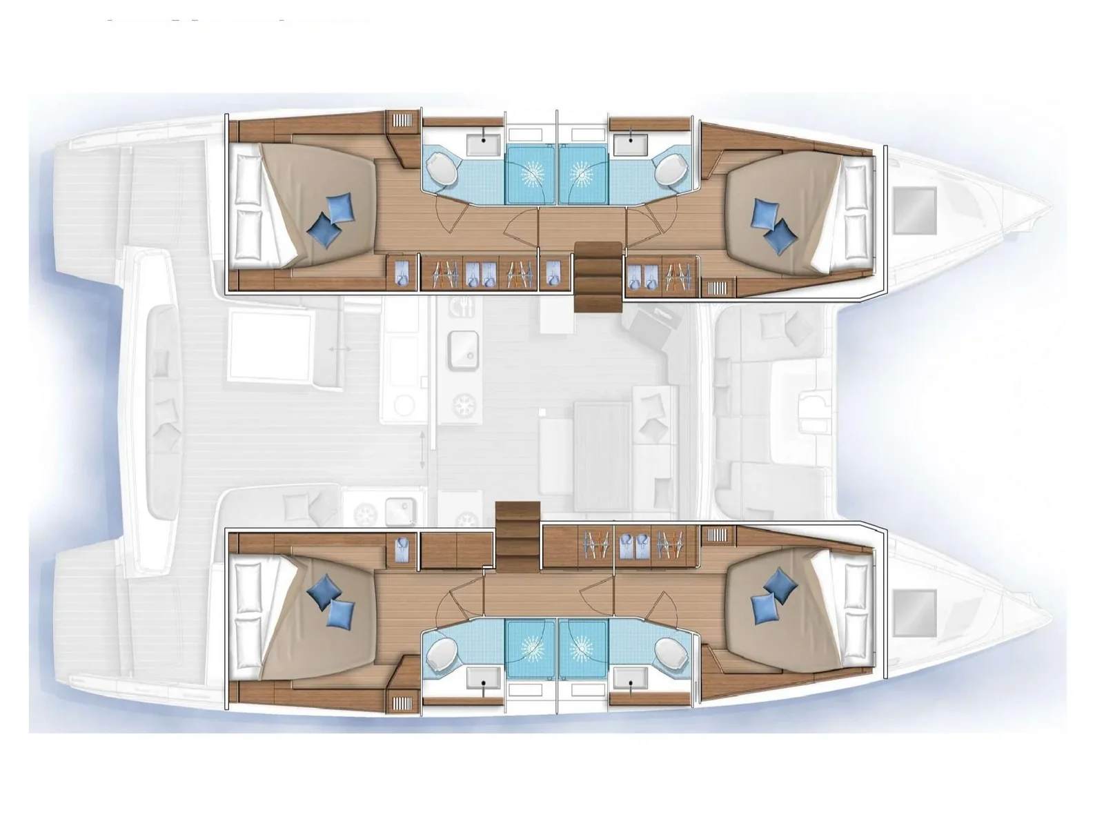 Grundriss der Yacht LAGOON 46 - Dream