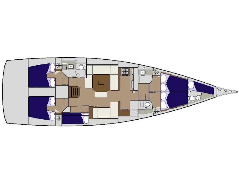 Grundriss der Yacht DUFOUR 56 Exclusive - Barmaley