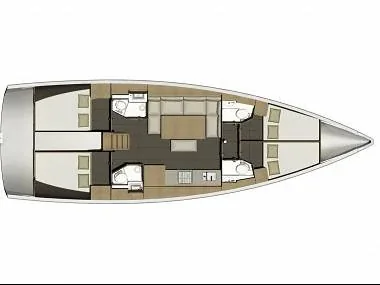 Grundriss der Yacht DUFOUR 460 Grand Large - Adventure Planet