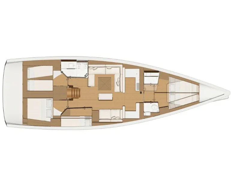 Grundriss der Yacht DUFOUR 520 Grand Large - Dream Planet