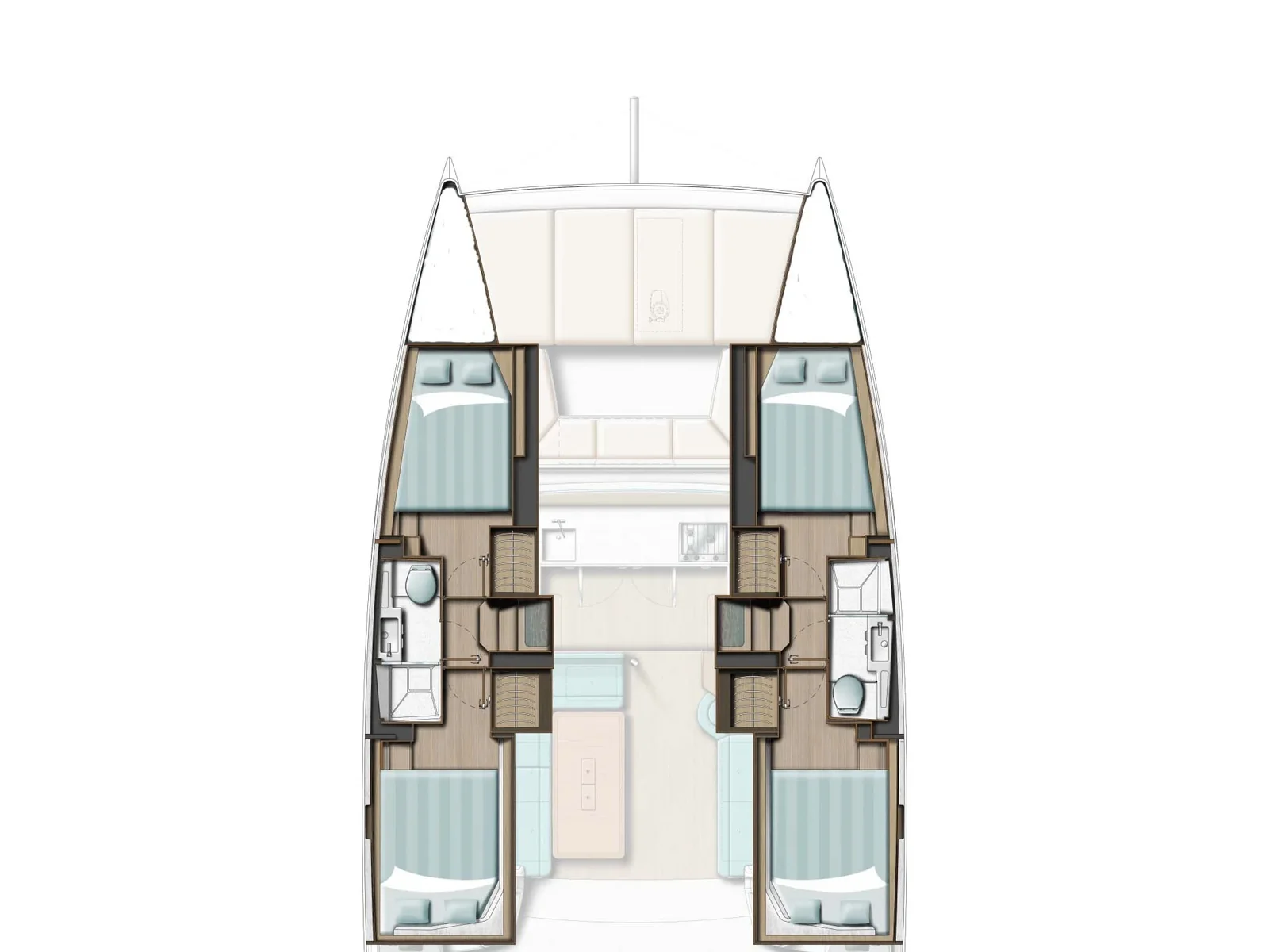 Grundriss der Yacht CATANA Bali Catspace - Timeless
