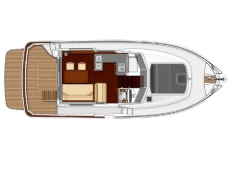 Grundriss der Yacht BENETEAU Swift Trawler 34 fly - Blue Sky