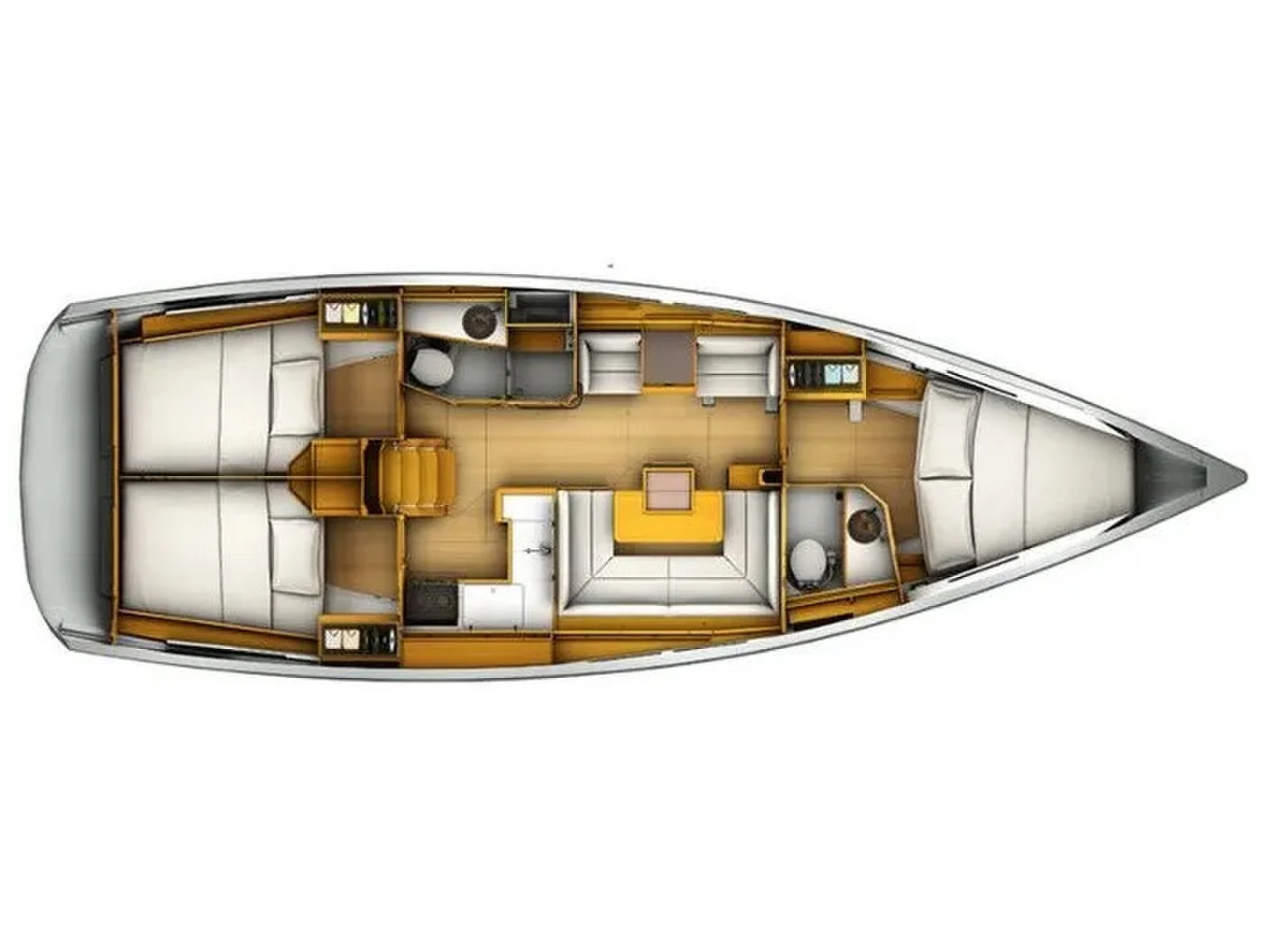 Grundriss der Yacht JEANNEAU Sun Odyssey 409 - FourTwo