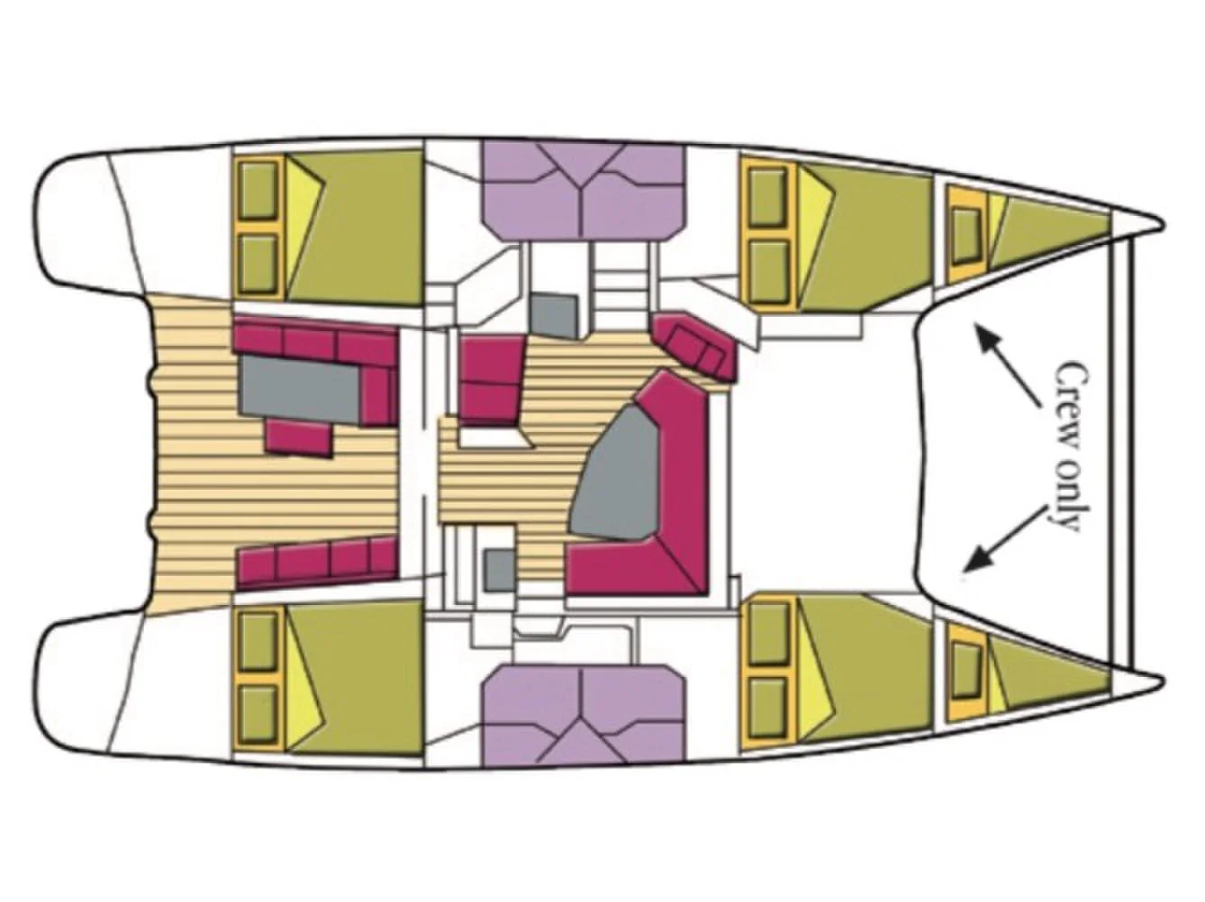 Grundriss der Yacht FOUNTAINE PAJOT Helia 44 - Pixie Dixie