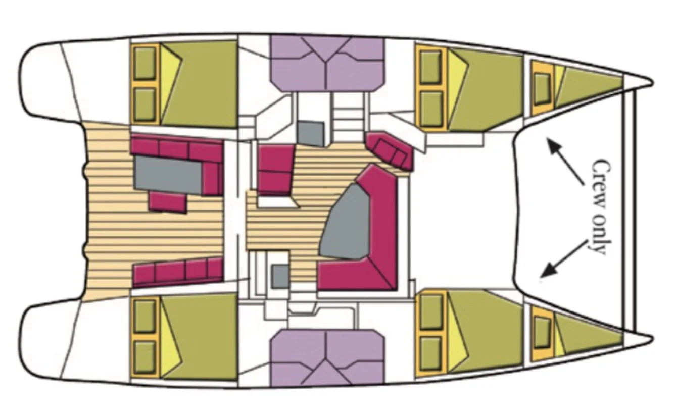 Grundriss der Yacht FOUNTAINE PAJOT Helia 44 - Pixie Dixie