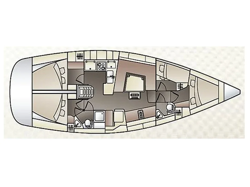 Grundriss der Yacht ELAN 444 Impression - Marta X