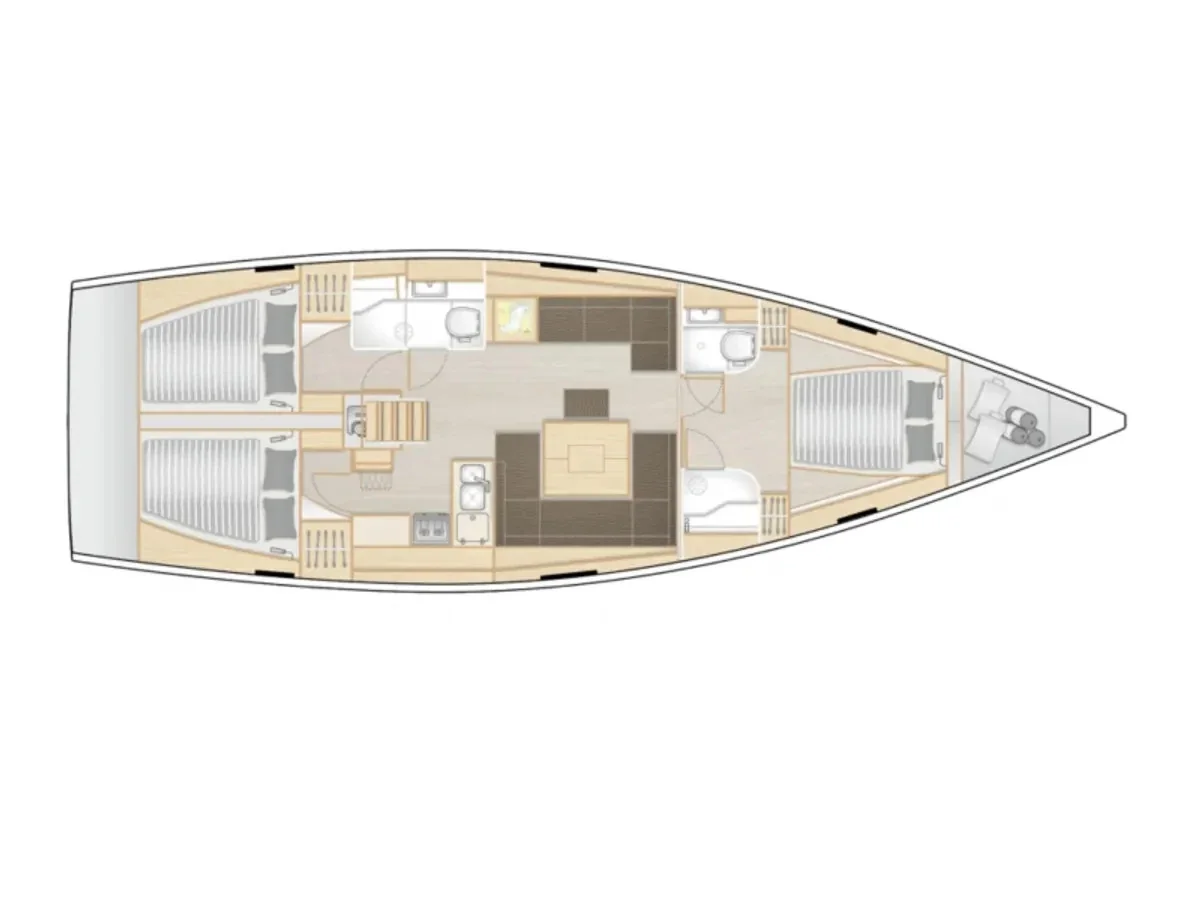 Grundriss der Yacht HANSE 458 - Terna
