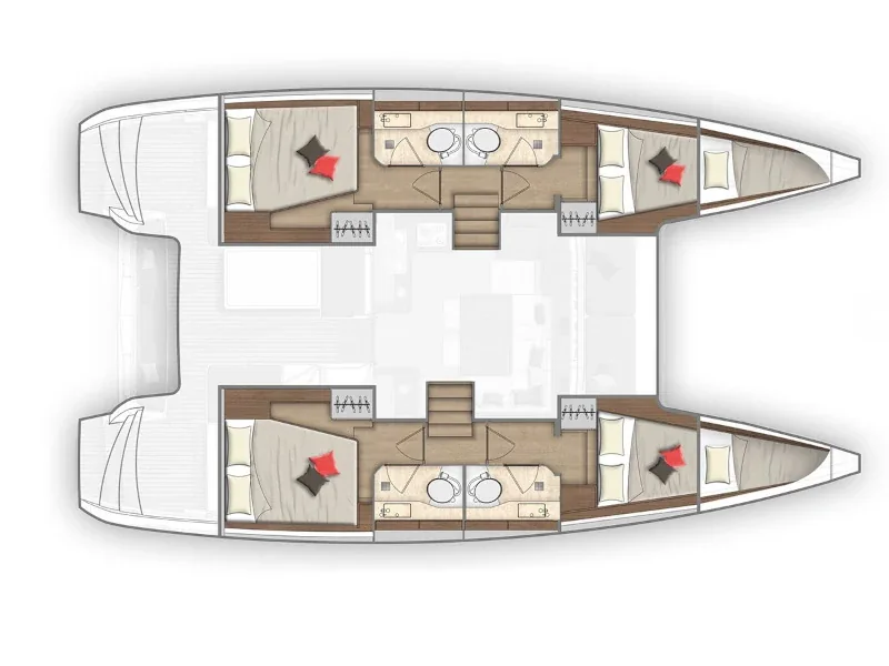 Grundriss der Yacht LAGOON 40 - El Paso