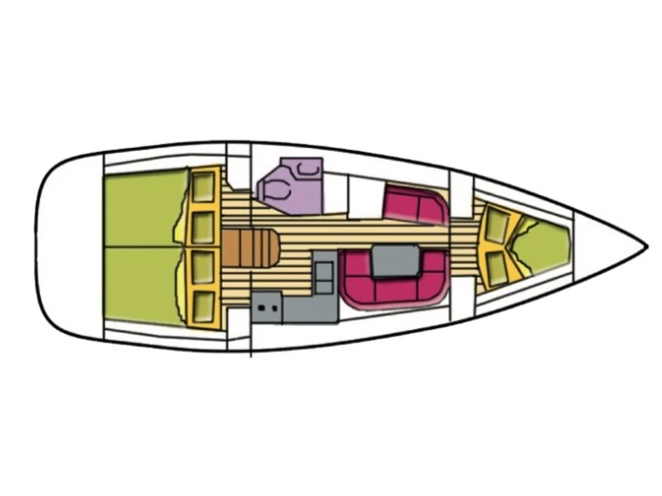 Grundriss der Yacht JEANNEAU Sun Odyssey 36i - Lyra