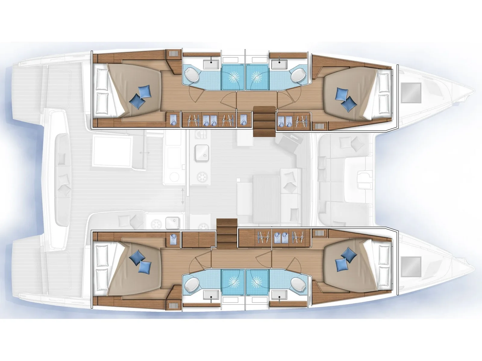 Grundriss der Yacht LAGOON 46 - Rocky