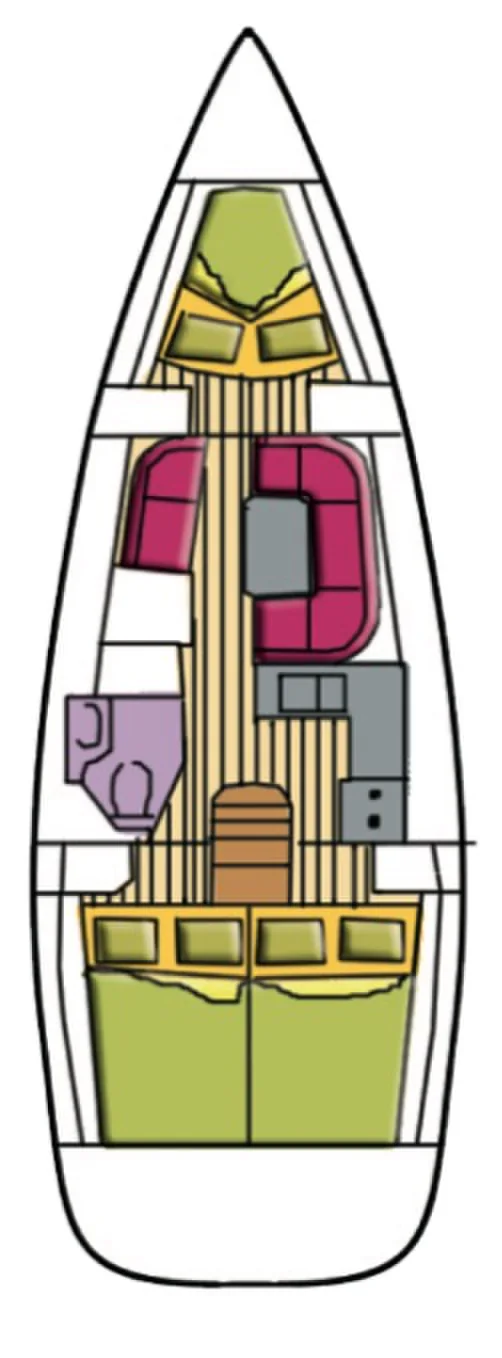 Grundriss der Yacht JEANNEAU Sun Odyssey 36i - Lyra
