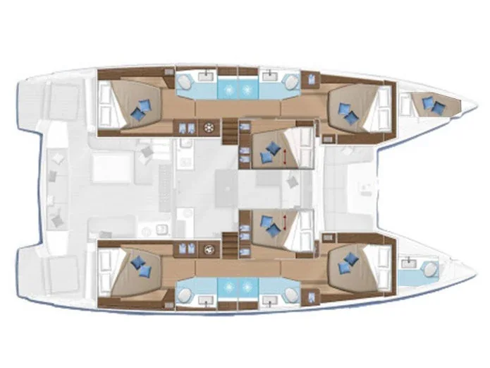 Grundriss der Yacht LAGOON 50 - Badi