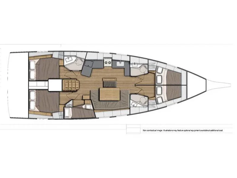 Grundriss der Yacht BENETEAU Oceanis 46.1 - Olympic