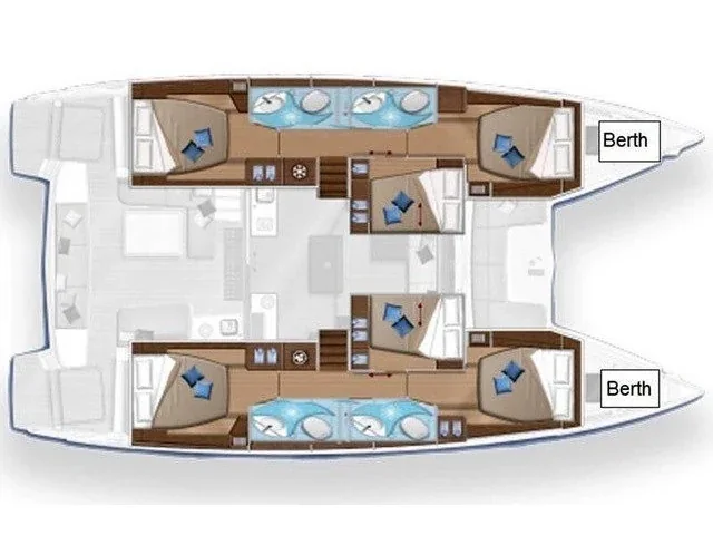 Grundriss der Yacht LAGOON 50 - Merev