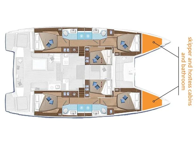Grundriss der Yacht LAGOON 50 - Thor