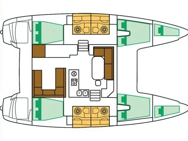 Grundriss der Yacht LAGOON 400 S2 - Tulip
